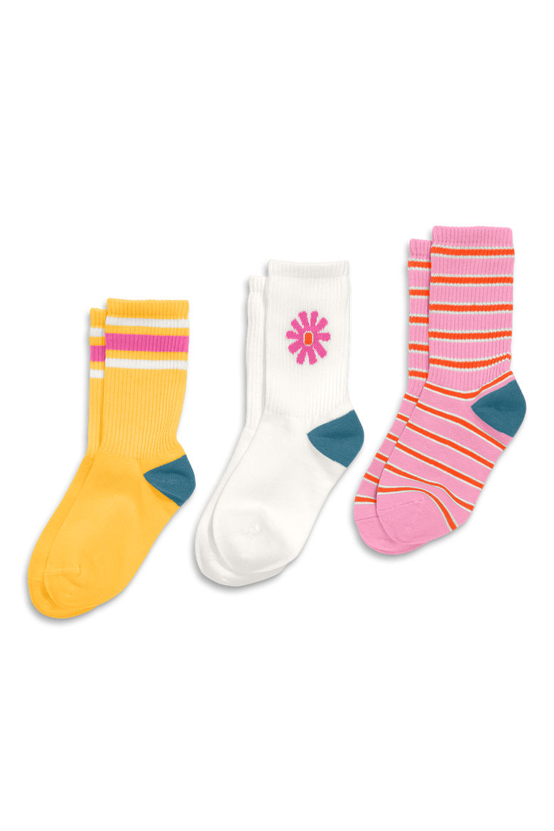 Kids Athletic Sock 3-Pack, Main, color, Dandelion Mix