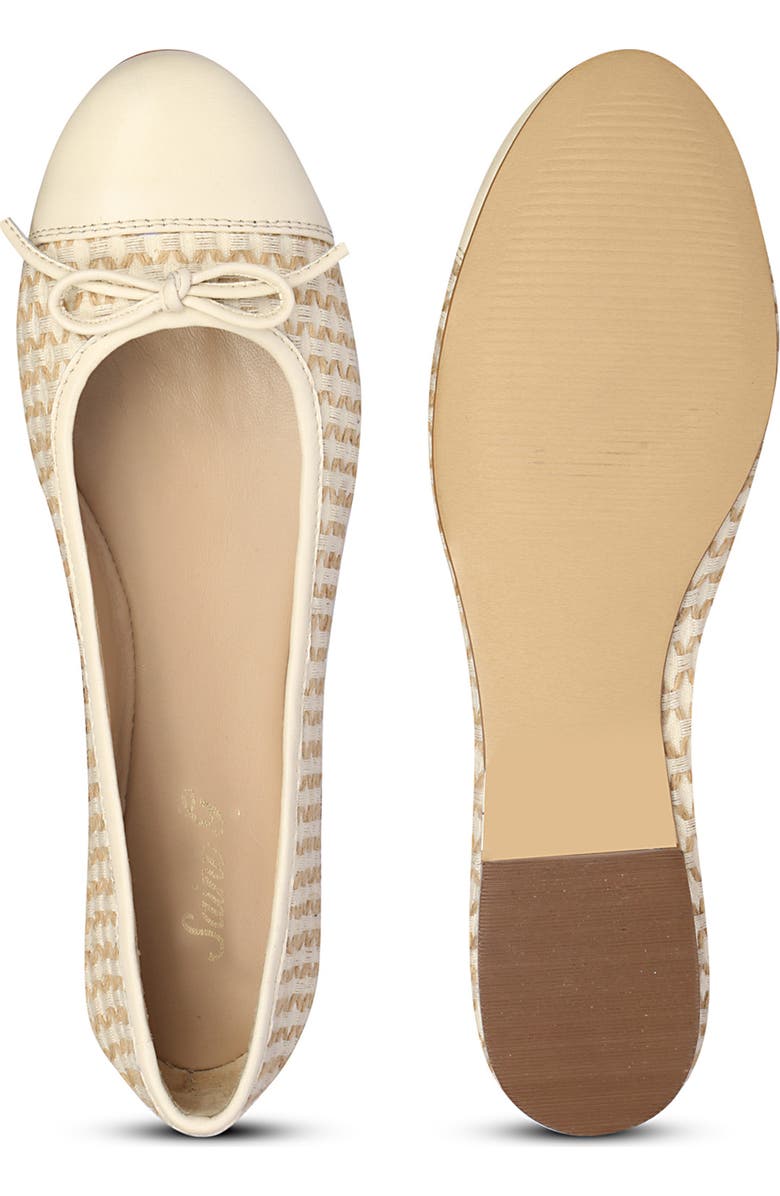 SAINT G Zaini Cap Toe Ballet Flat, Alternate, color, Natural