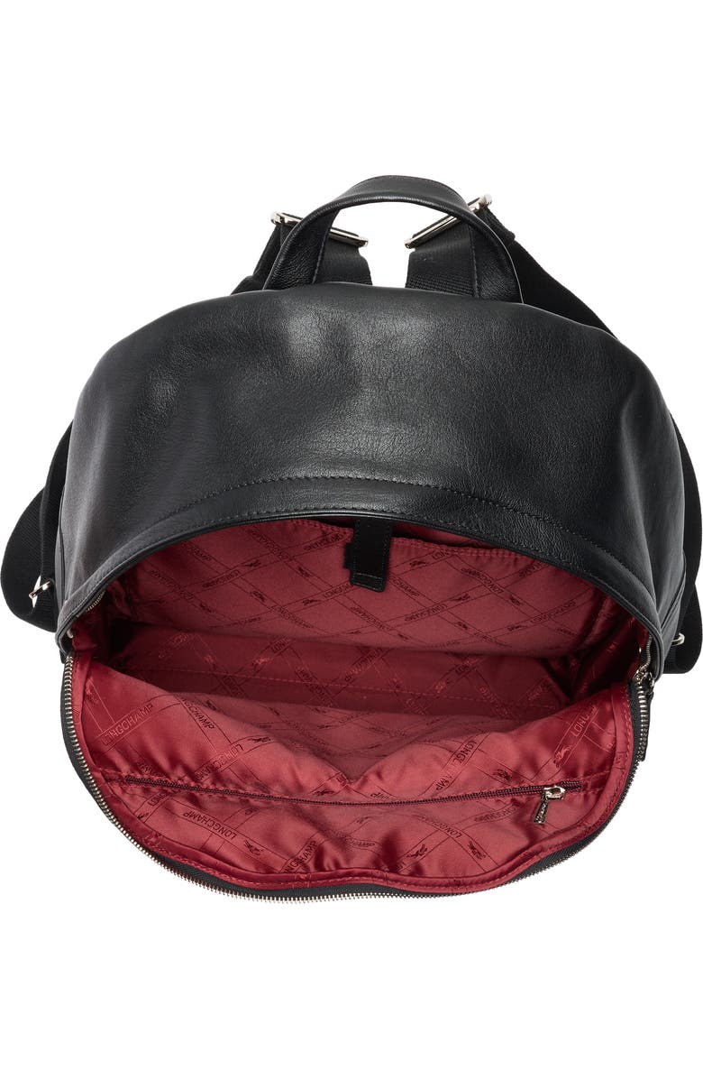 Longchamp Patchwork Leather Backpack, Alternate, color, Black