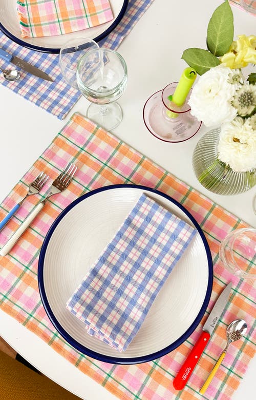 ARCHIVE NEW YORK ARCHIVE NEW YORK HANDWOVEN COLORFUL PLAID COTTON NAPKINS, SET OF 4 
