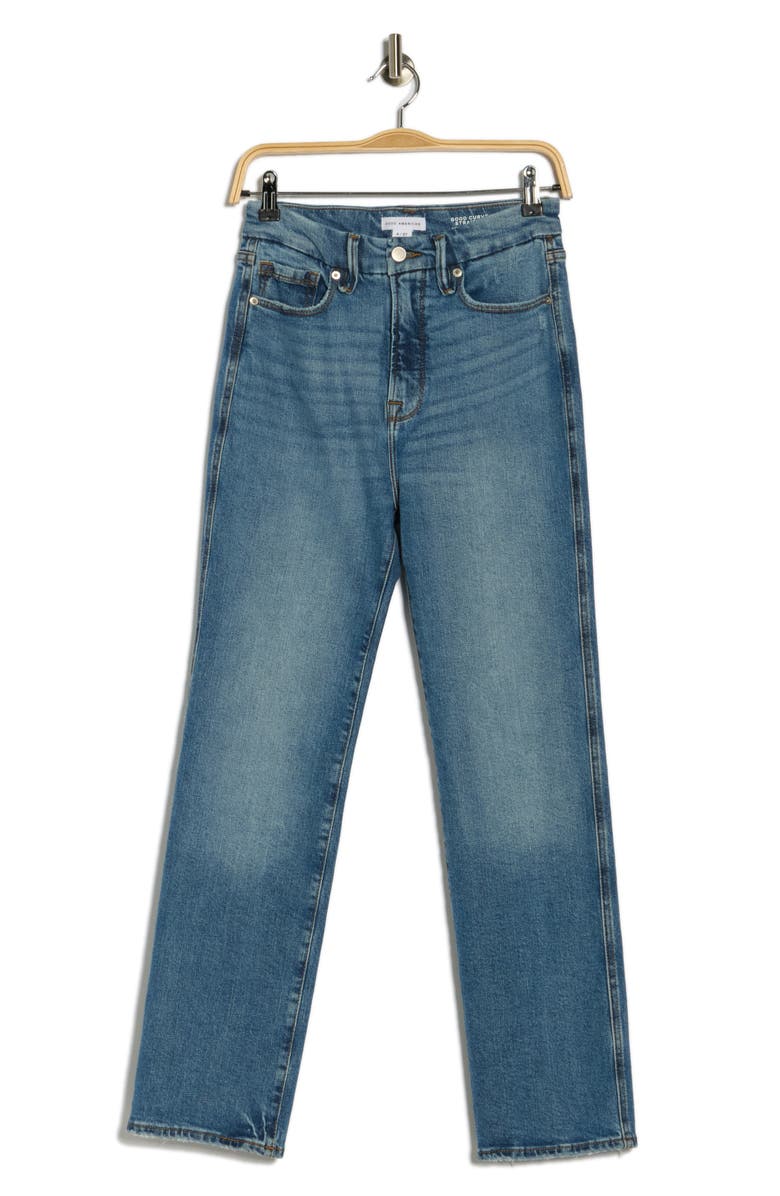 Good American Good Curve Straight Leg Jeans, Alternate, color, Indigo338