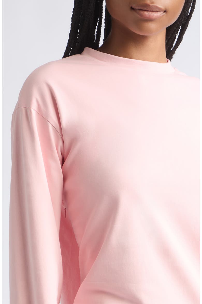 Snap Cotton T-Shirt Dress, Alternate, color, PINK