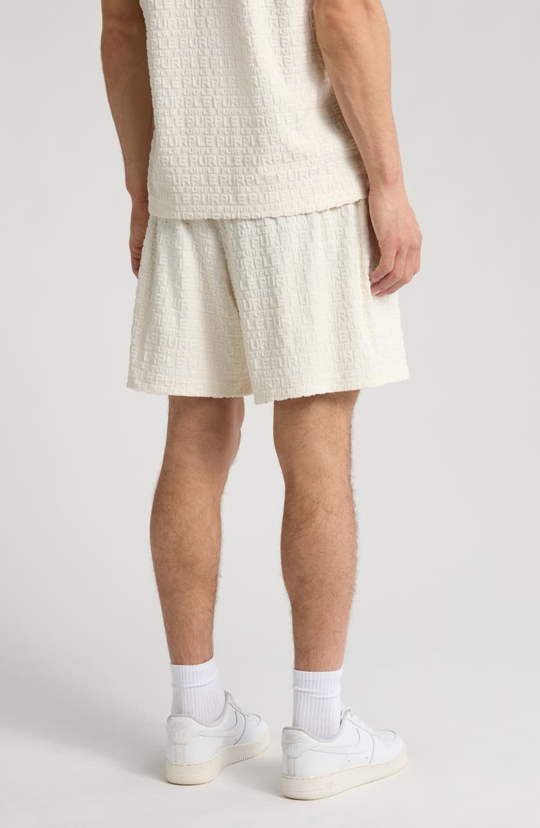 PURPLE BRAND Cotton Terry Blend Pull-On Shorts, Alternate, color, Off White