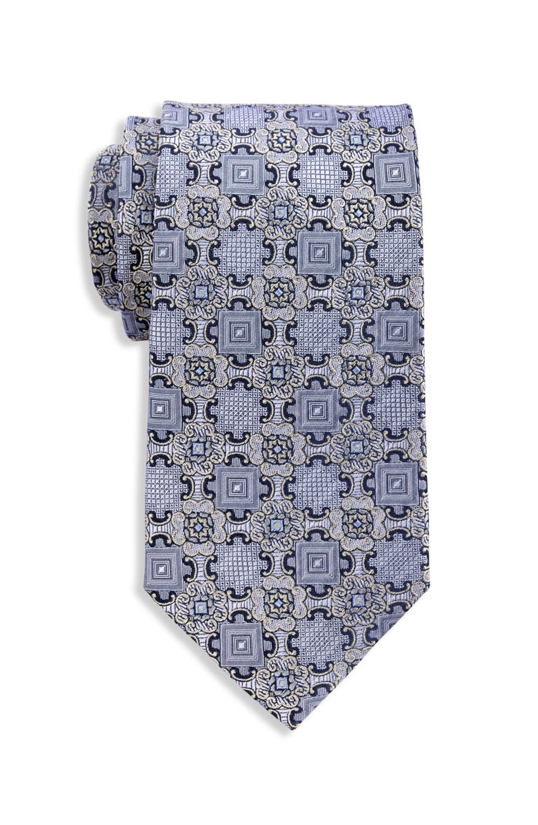 Oak Hill Premium by DXL Big
Tall Spring Medallion Silk Tie, Main, color, Grey