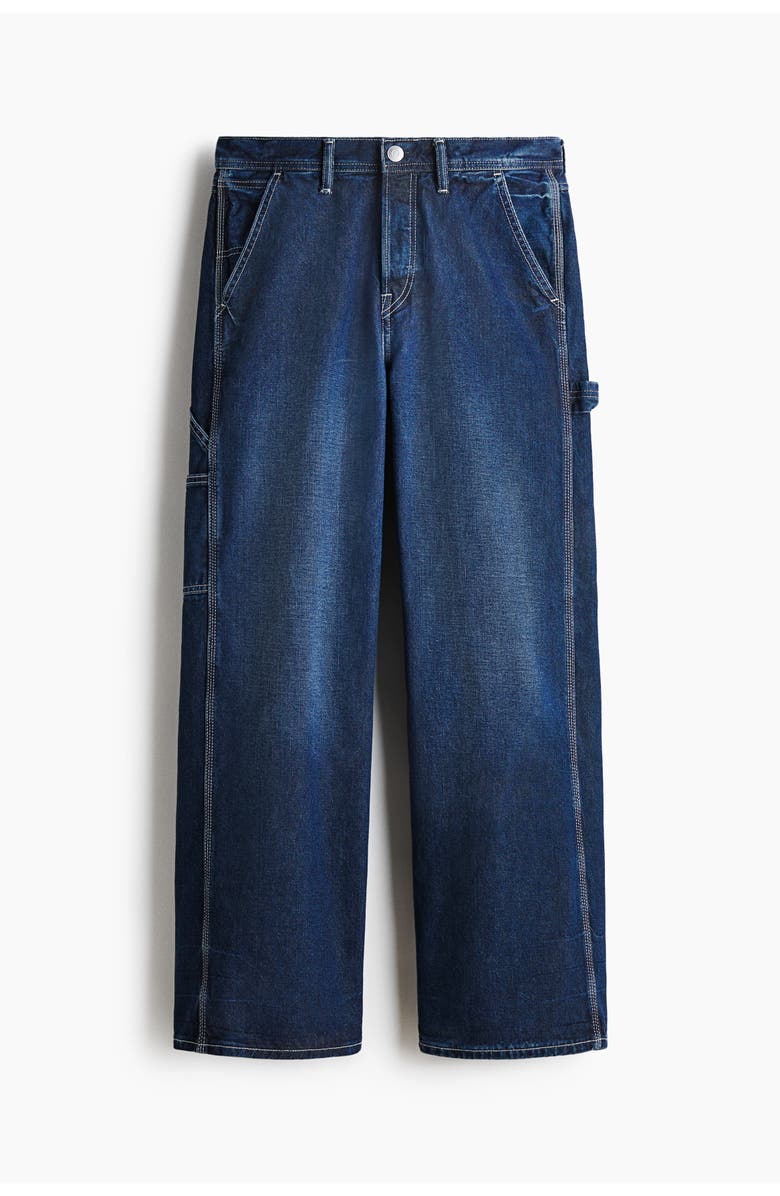 H&M Loose Carpenter Jeans, Main, color, Dark Denim Blue
