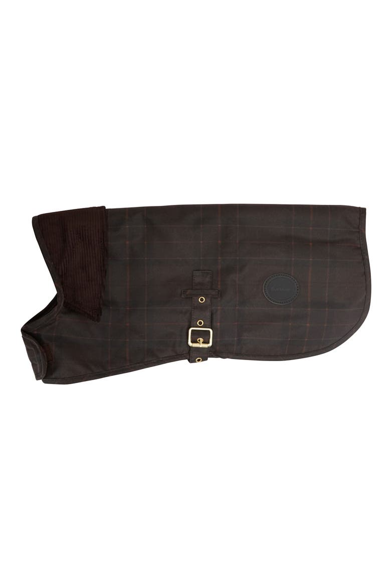 Waxed Cotton Dog Coat, Main, color, MUTED TARTAN