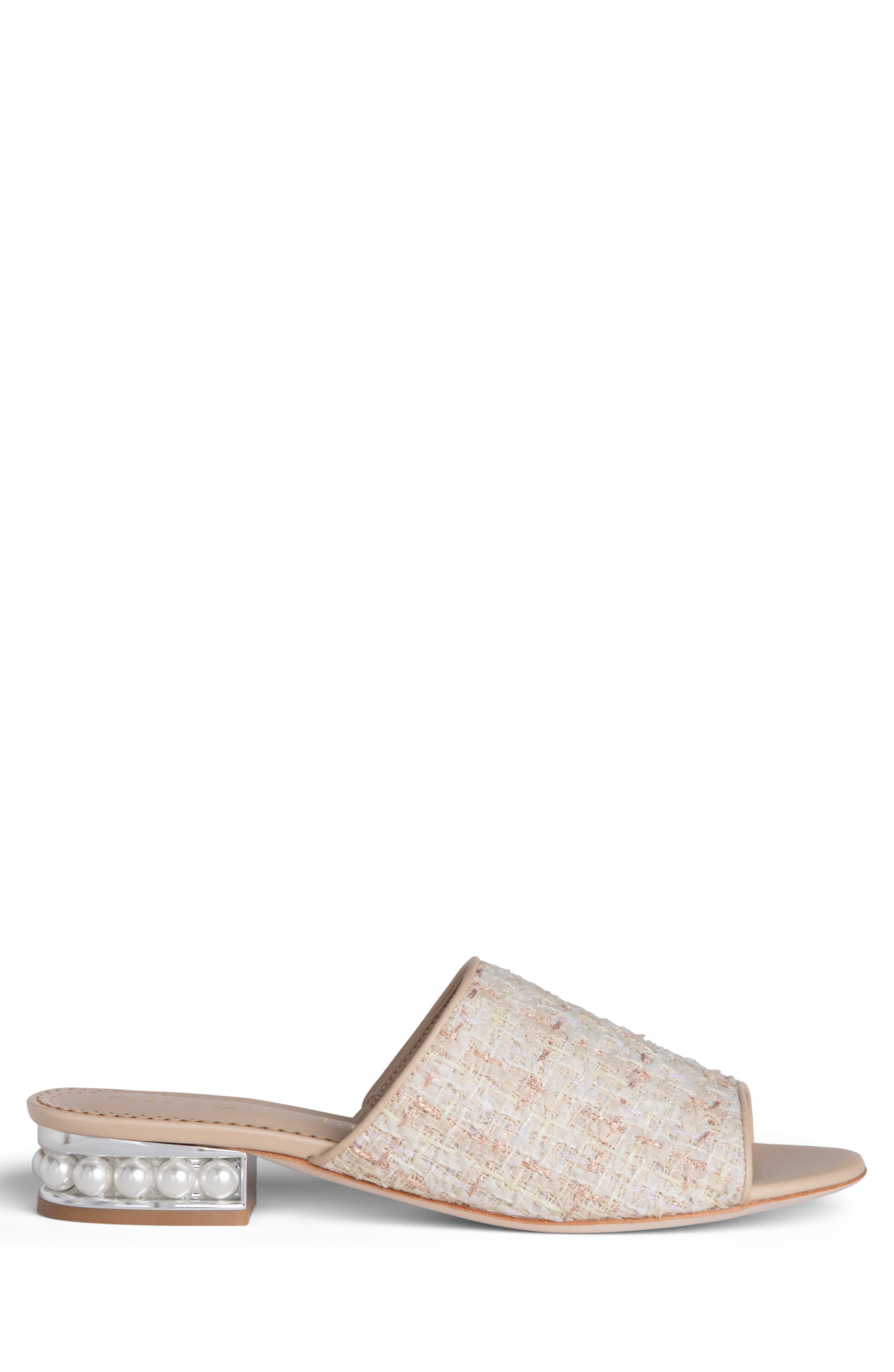 Blanche Tweed Slide, Main, color, beige