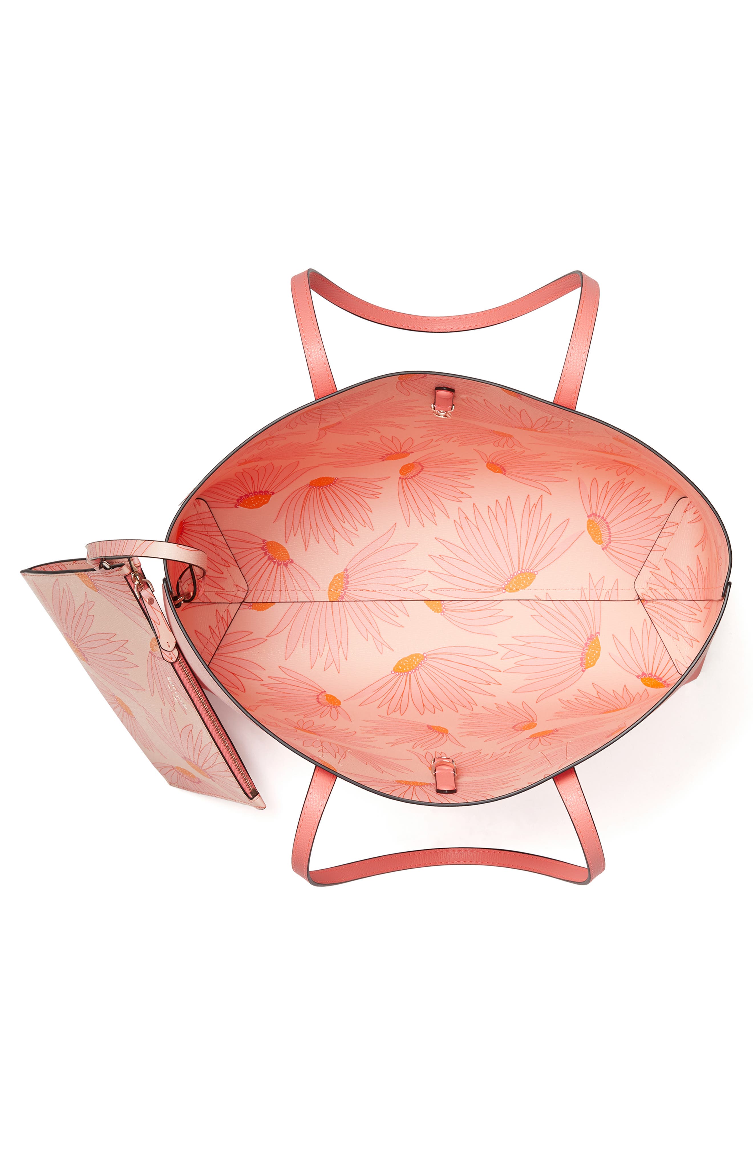 Kate Spade New York large molly falling flower leather tote, Alternate, color, 