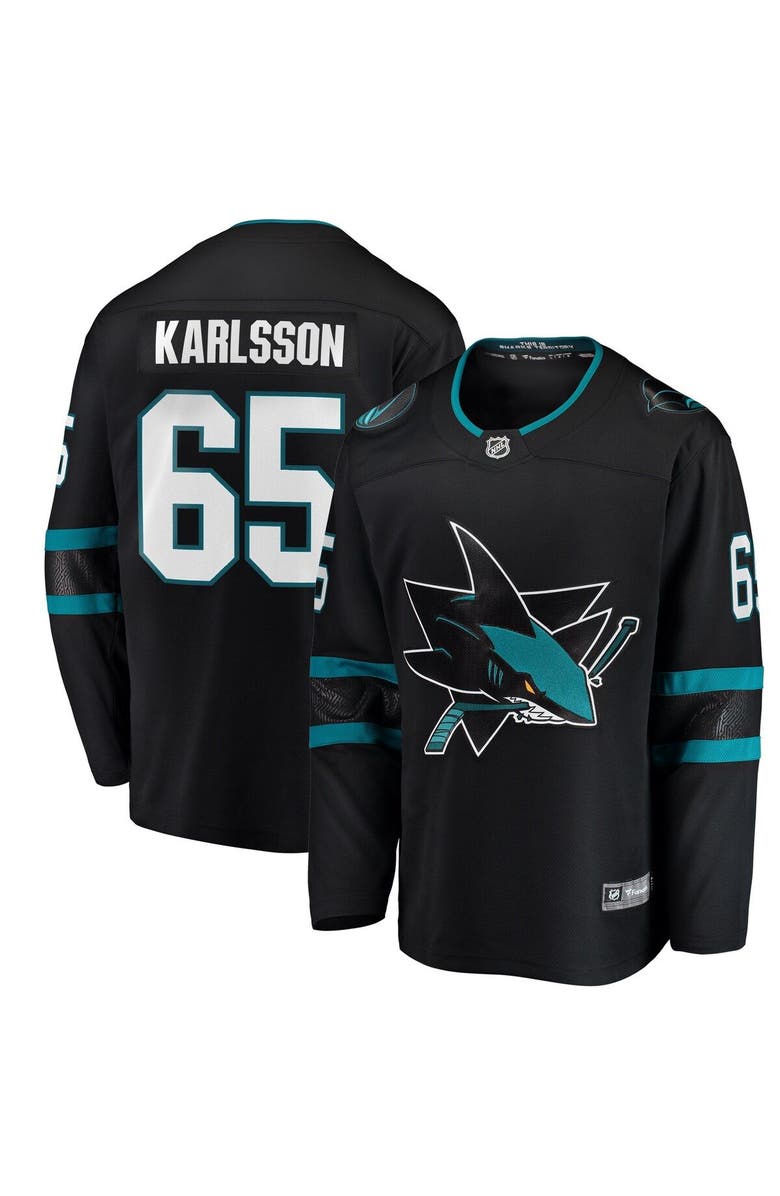 FANATICS Men's Fanatics Branded Erik Karlsson Black San Jose Sharks Breakaway Alternate Player Jersey, Main, color, 