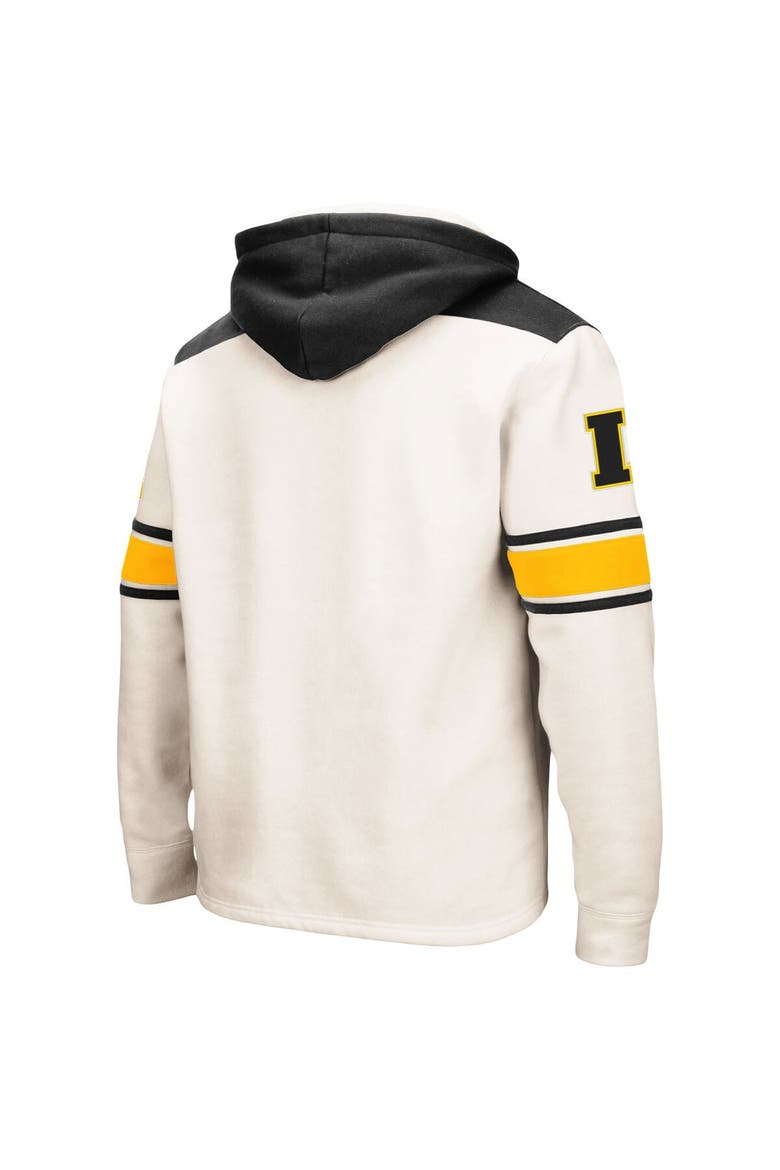 Men's Colosseum Cream Iowa Hawkeyes Big & Tall Hockey Lace-Up Pullover Hoodie, Alternate, color, Cream