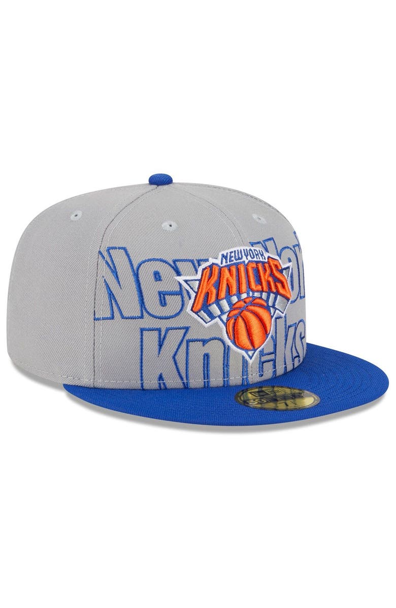 New Era Men's New Era  Gray/Blue New York Knicks 2023 NBA Draft Two-Tone 59FIFTY Fitted Hat, Alternate, color, 