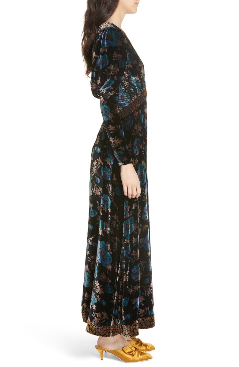 Rebecca Taylor Solstice Velvet Maxi Dress, Alternate, color,