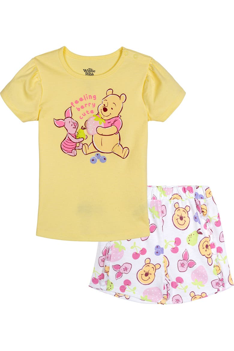 Winnie the Pooh 2-Piece T-Shirt and Shorts Set, Main, color, Pooh Piglet Yellow
