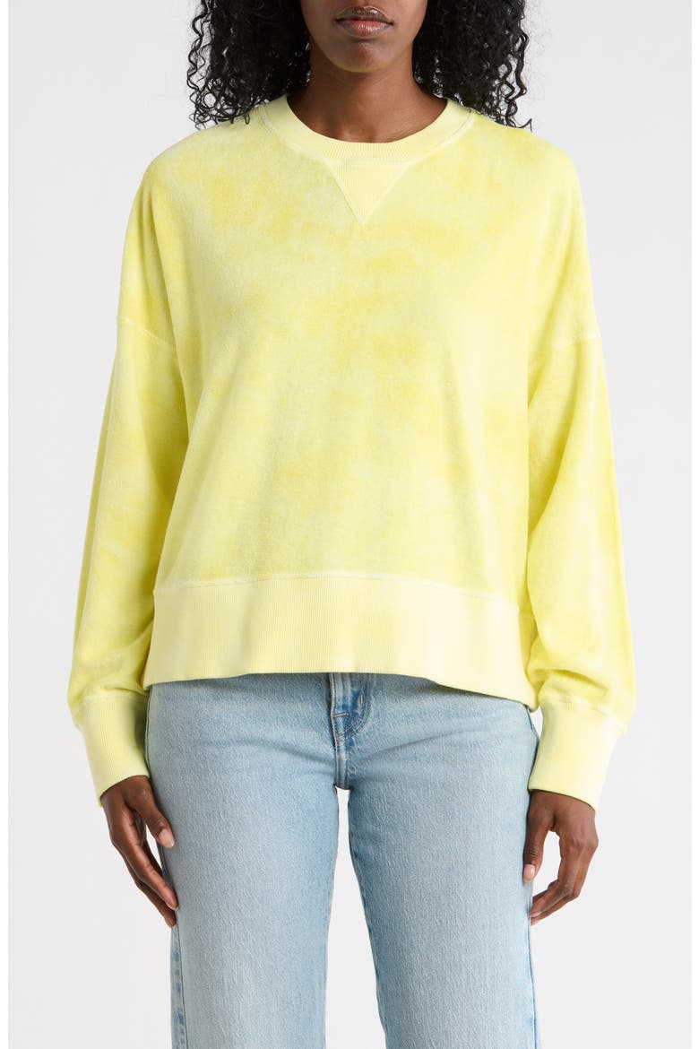 High Tide Tie Dye Pima Cotton Sweatshirt, Main, color, LIMELIGHT TIE DYE