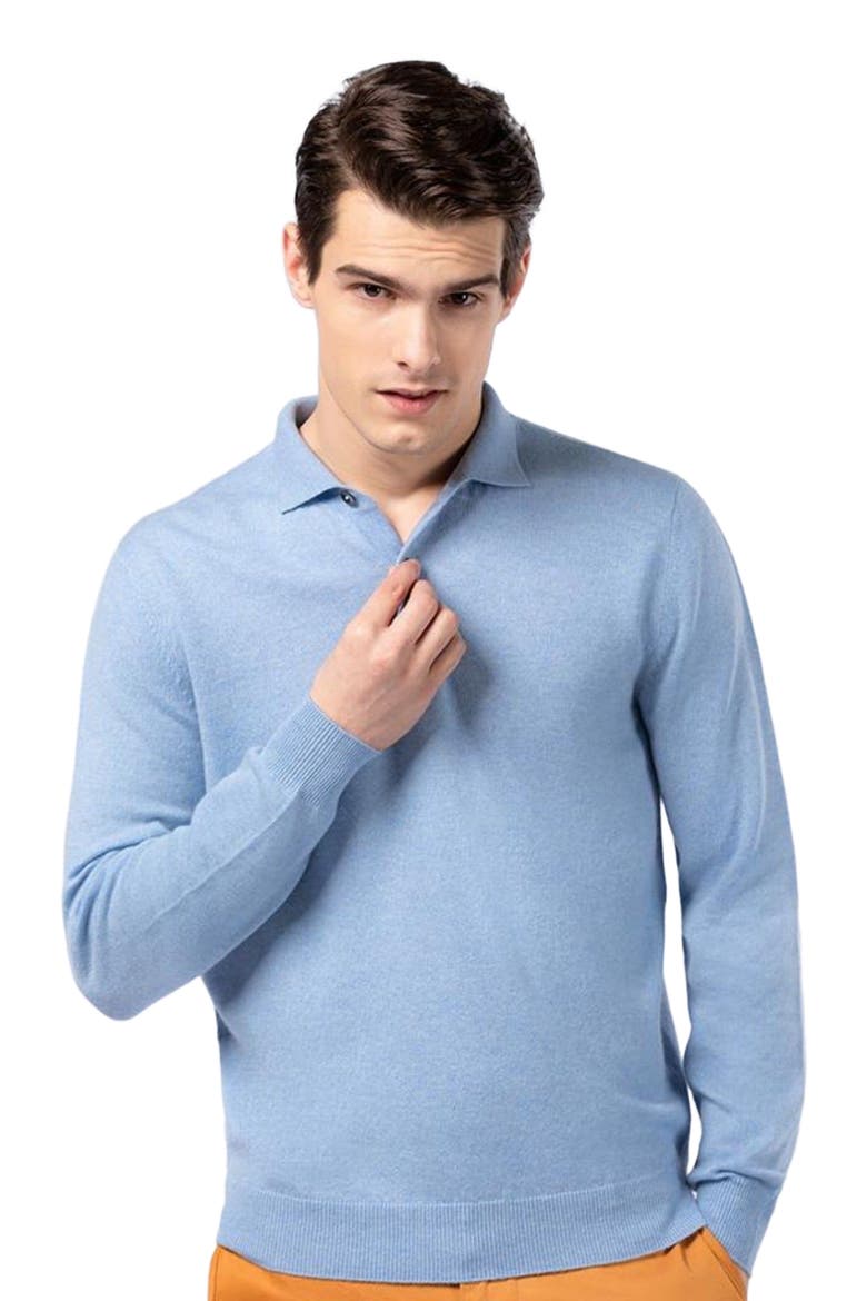 Polo Neck Sweater, Main, color, light blue