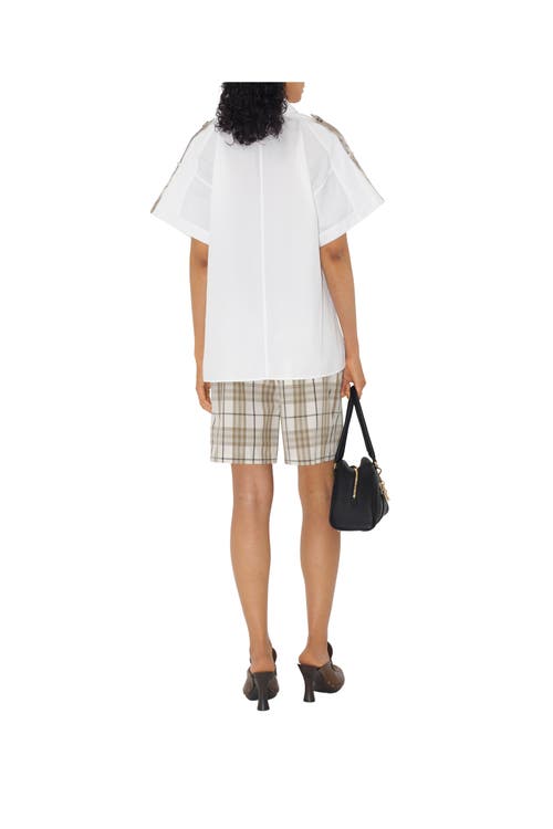 Burberry Regular Fit Cotton Shirt In Optic White