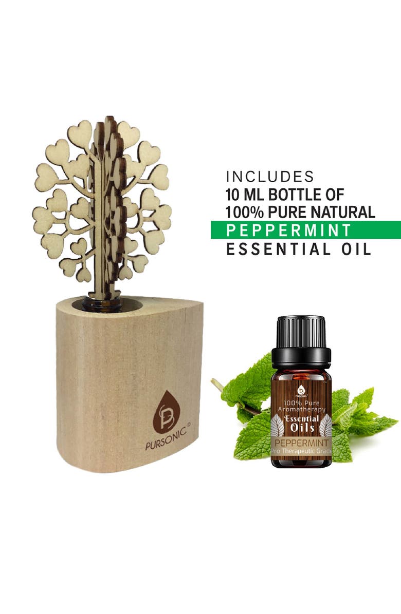 PURSONIC 3D Tree Reed Diffuser with 100% Pure Peppermint Essential Oil, Alternate, color,