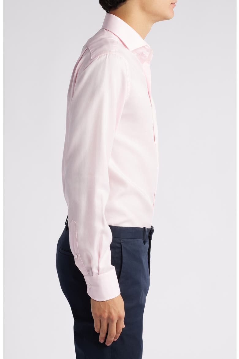Herringbone Textured Button-Up Shirt, Alternate, color, PINK