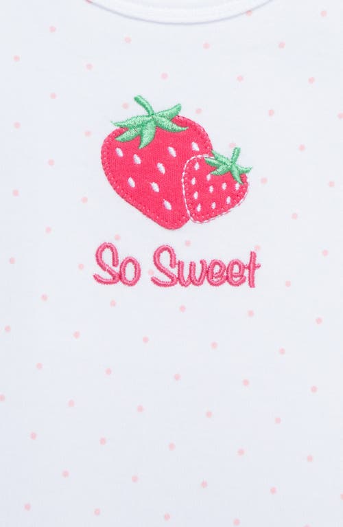 Shop Little Me Strawberry Bodysuit, Skirted Leggings & Headband Set In Pink