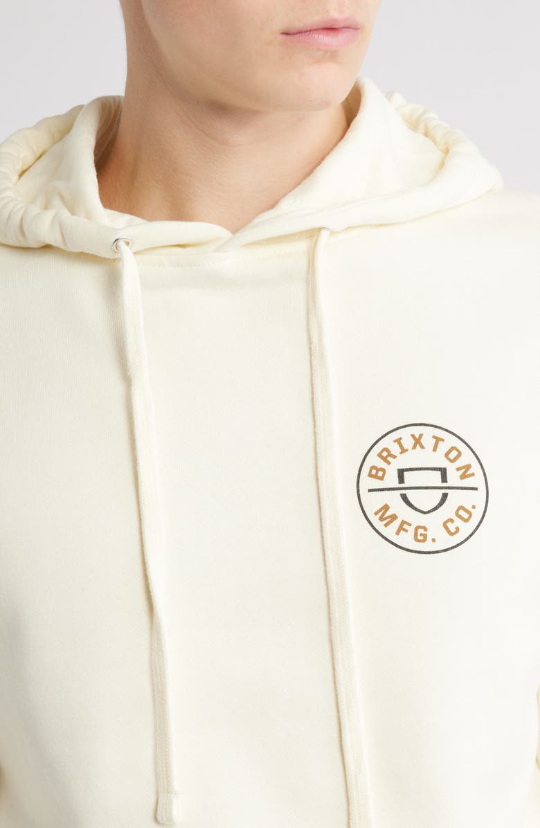 Brixton Crest Graphic Hoodie, Alternate, color, Cream/Black/Washed Copper