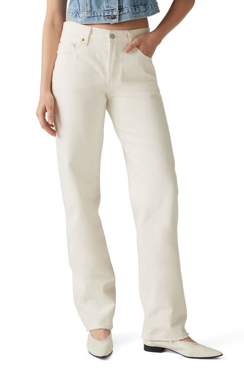 Levi's Womens Ecru Booper No Damage 501 Cropped Straight-leg High-rise Jeans In White