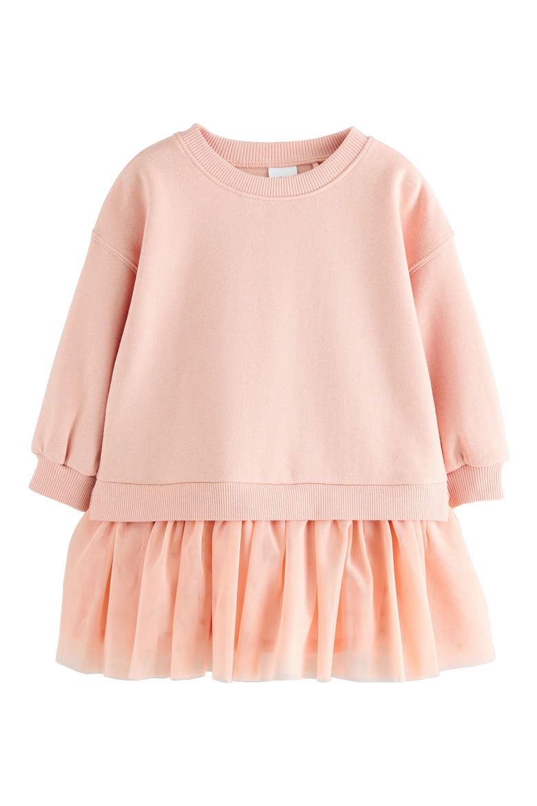 Kids' Mixed Media Sweatshirt Dress, Main, color, PINK