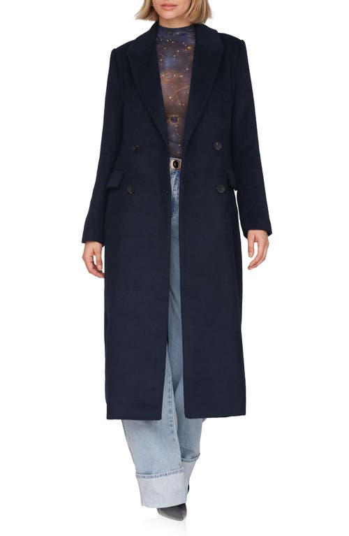 Avec Les Filles Relaxed Double Breasted Coat In Burgundy