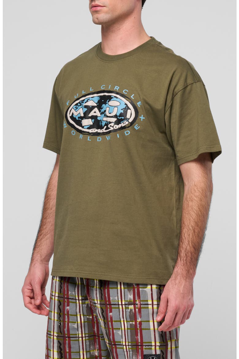 Full Circle Cotton Graphic T-Shirt, Alternate, color, OLIVE