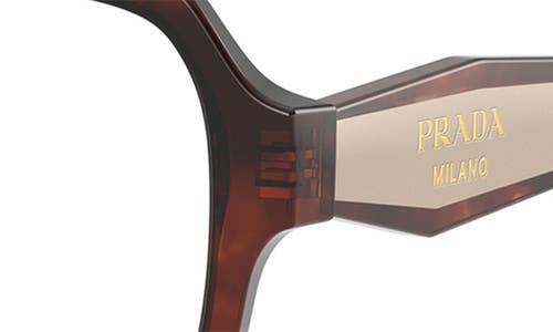 Prada 56mm Pillow Optical Glasses In Caramel