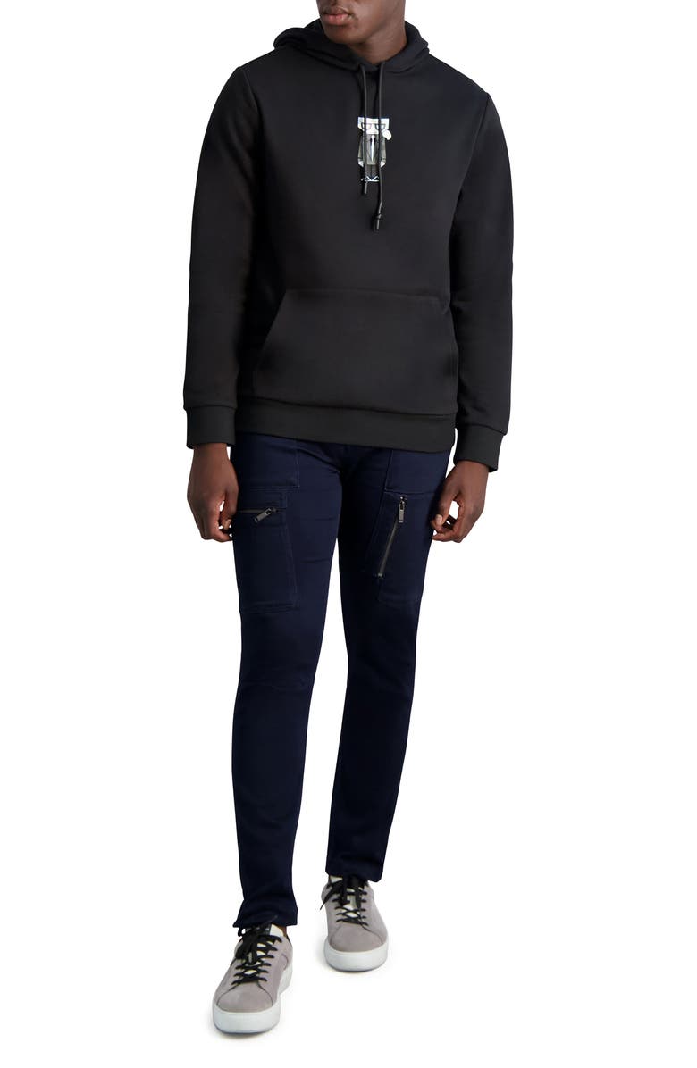 KARL LAGERFELD PARIS Kocktail Karl Pullover Hoodie, Alternate, color, 