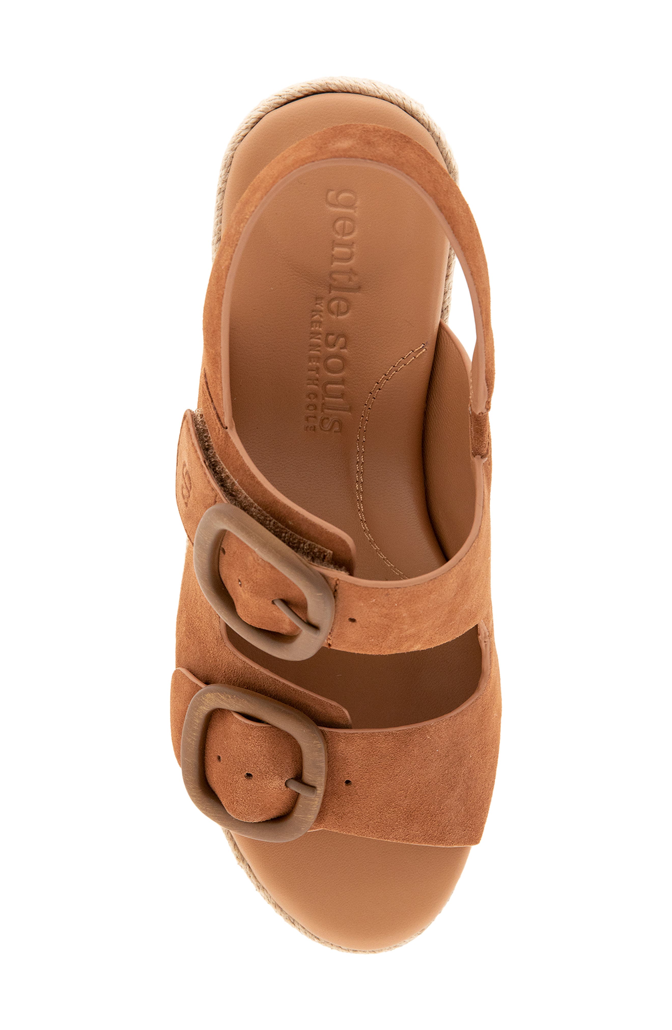 Gentle Souls Greca Espadrille Slingback Platform Wedge Sandal, Alternate, color, Luggage Suede
