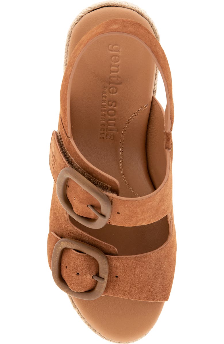 Gentle Souls Greca Espadrille Slingback Platform Wedge Sandal, Alternate, color, Luggage Suede