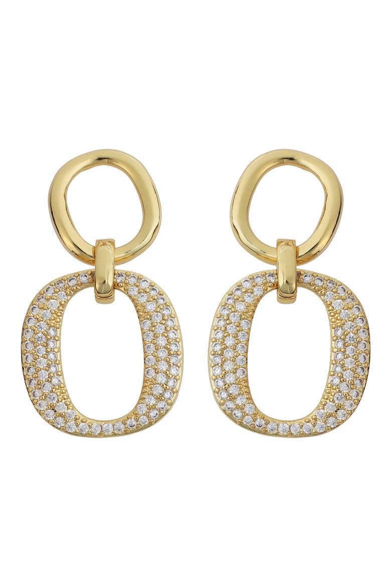 Crystal Link Drop Earrings, Main, color, GOLD