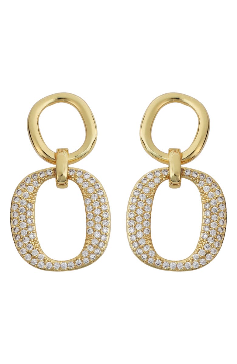 Panacea Crystal Link Drop Earrings, Main, color, Gold