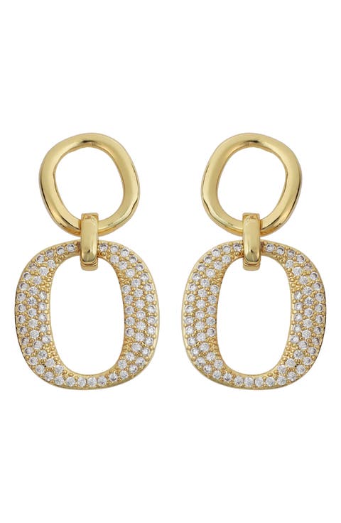Crystal Link Drop Earrings