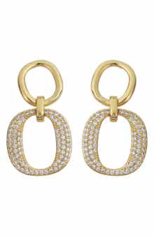 Crystal Link Drop Earrings