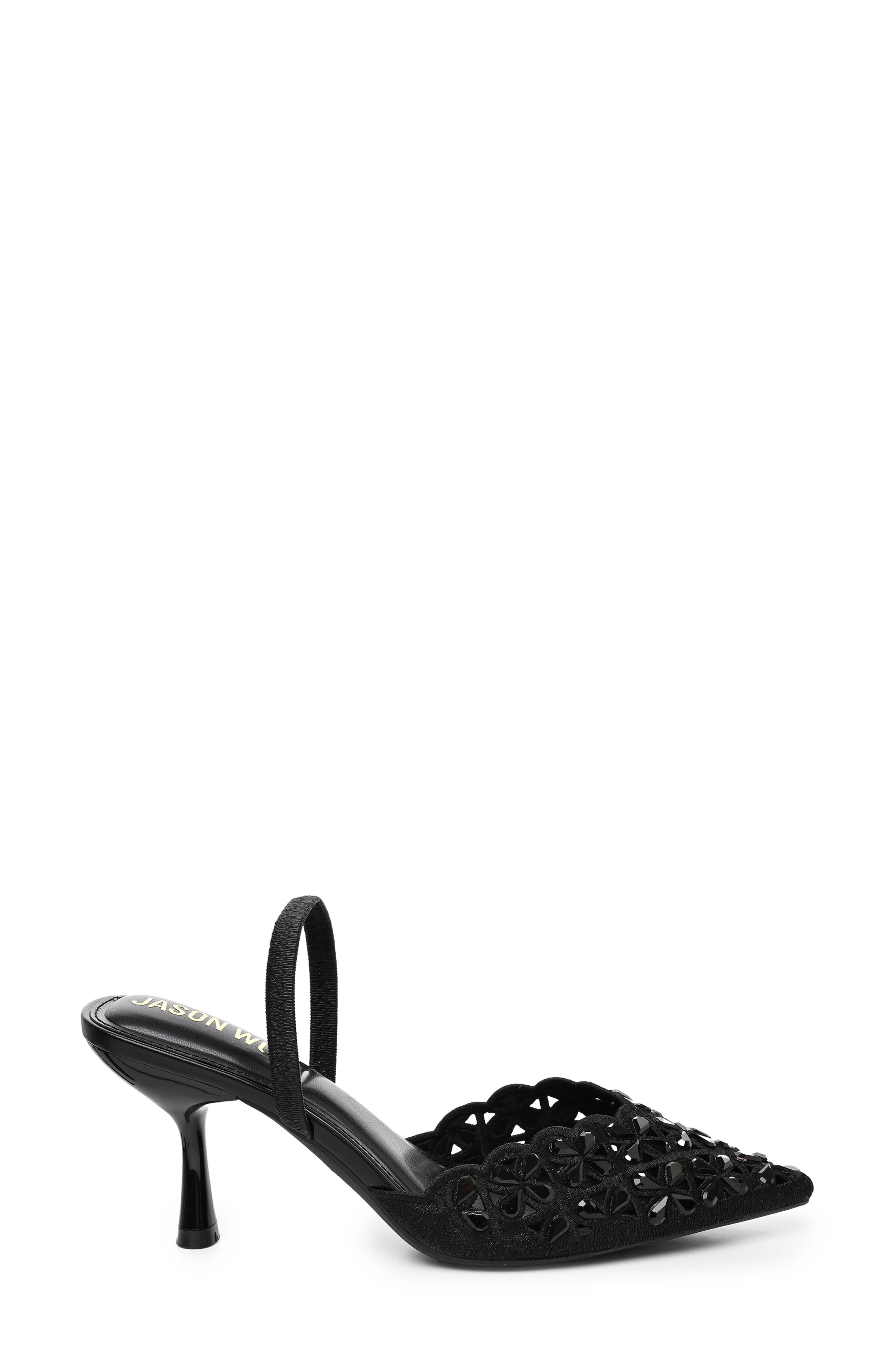 Pointed Toe Slingback Pump, Alternate, color, BLACK
