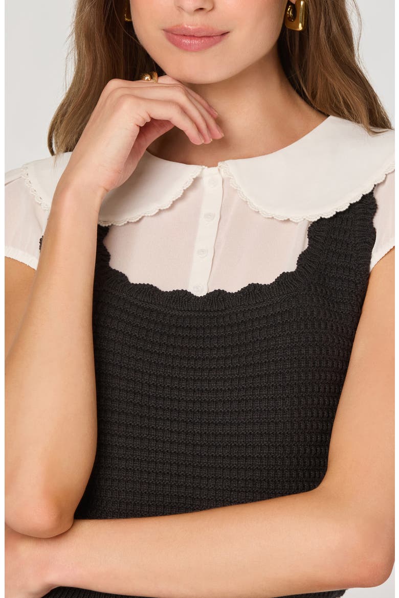 Mixed Media Sweater, Alternate, color, BLACK