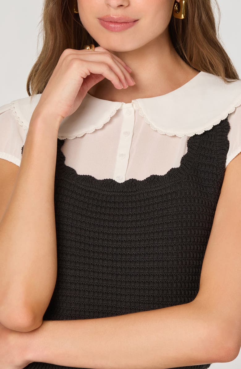 ASTR the Label Mixed Media Sweater, Alternate, color, Black