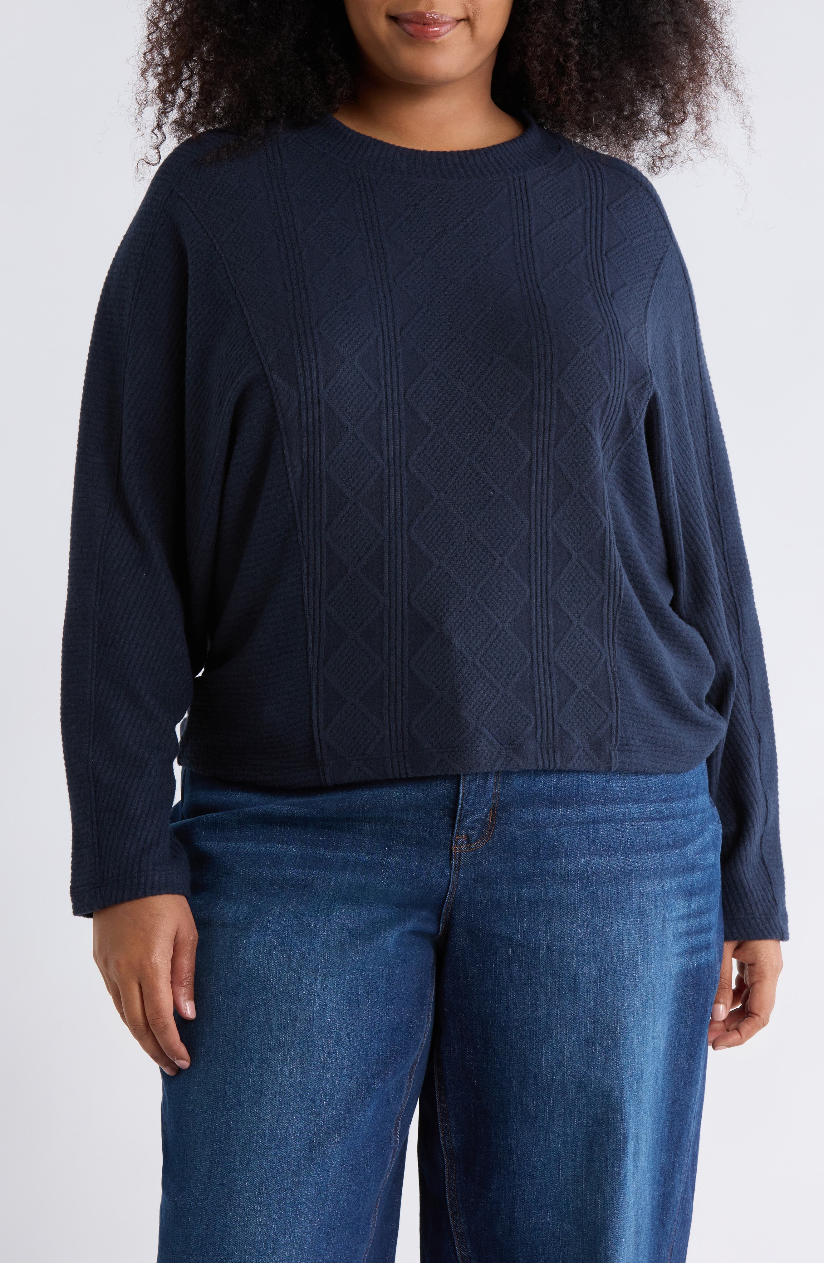 Textured Dolman Sleeve Sweater - image 3
