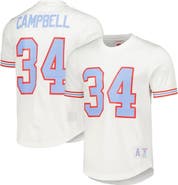 Mitchell & Ness Men's Mitchell & Ness Earl Campbell White Houston Oilers Gridiron Classics Retired Player Name & Number Mesh Top