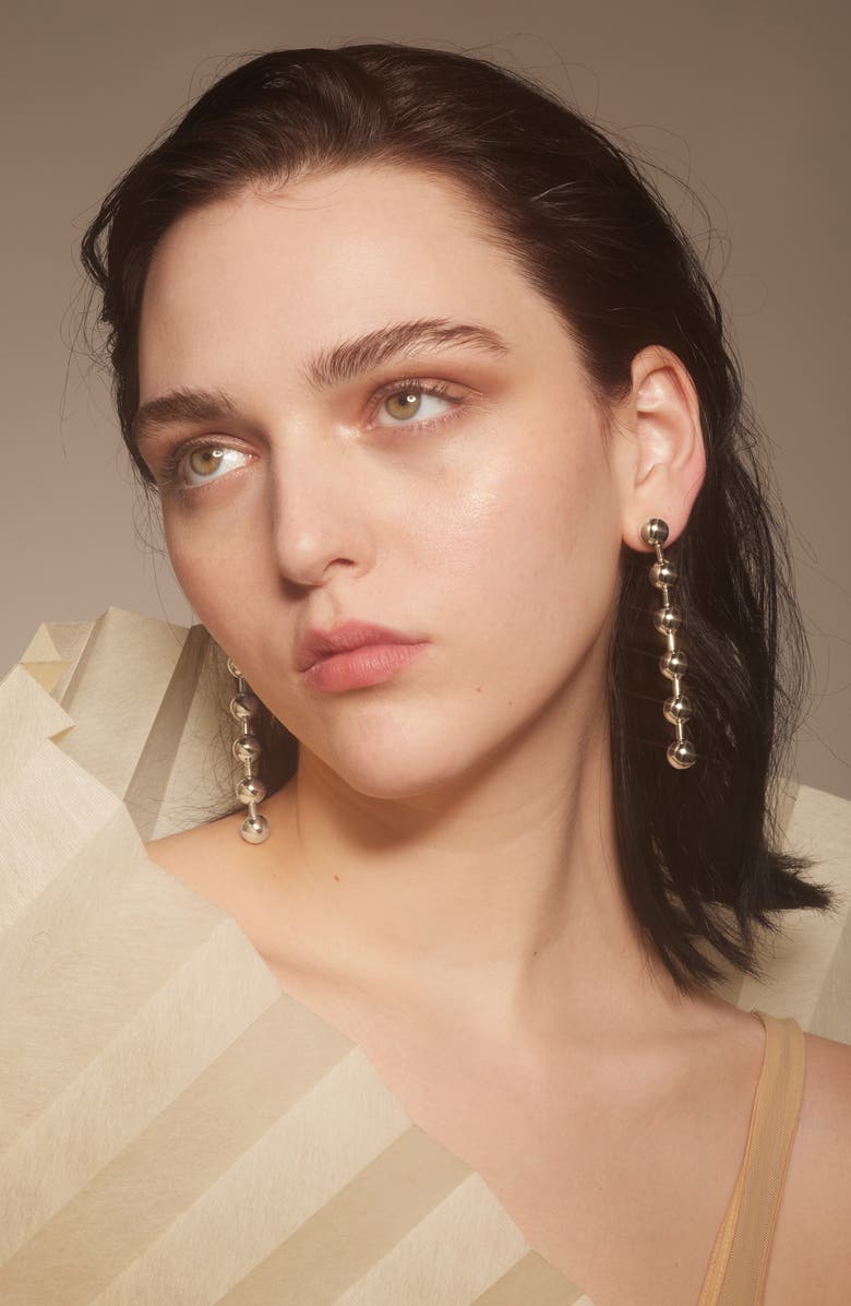 Lady Grey Ball Chain Linear Drop Earrings, Alternate, color, 