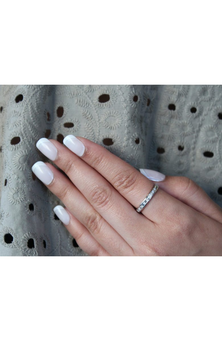 LuvMyJewelry Amber 14K Gold Round Diamond Studded Stackable Band Ring - 0.68cts, Alternate, color, 14K White Gold