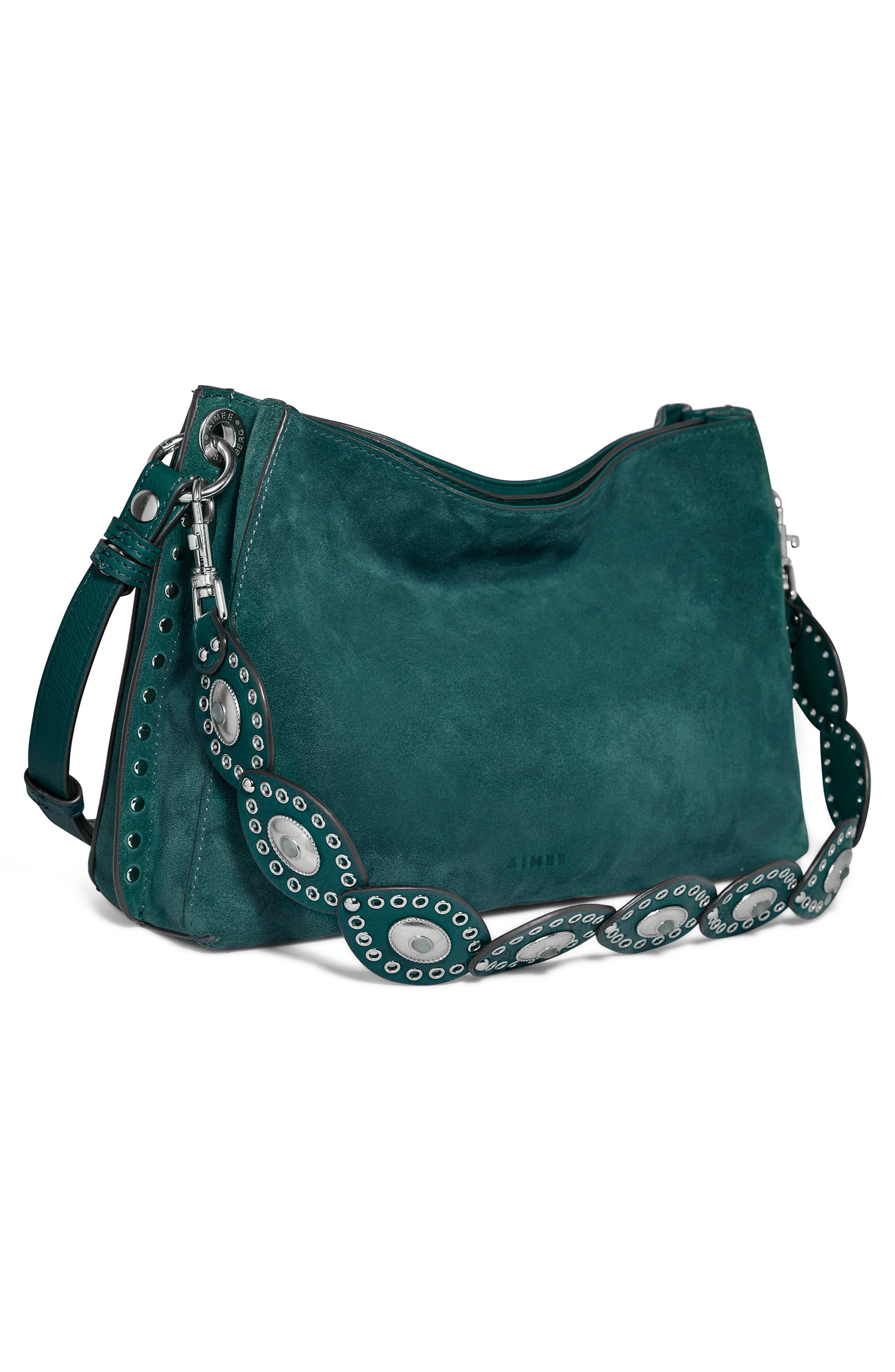 Roma Shoulder Bag, Alternate, color, DEEP EMERALD SUEDE