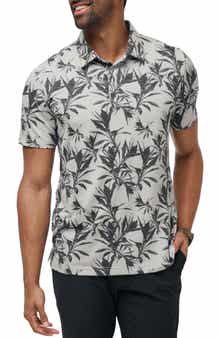 TravisMathew Featherweight Coast Leaf Print Piqué Polo