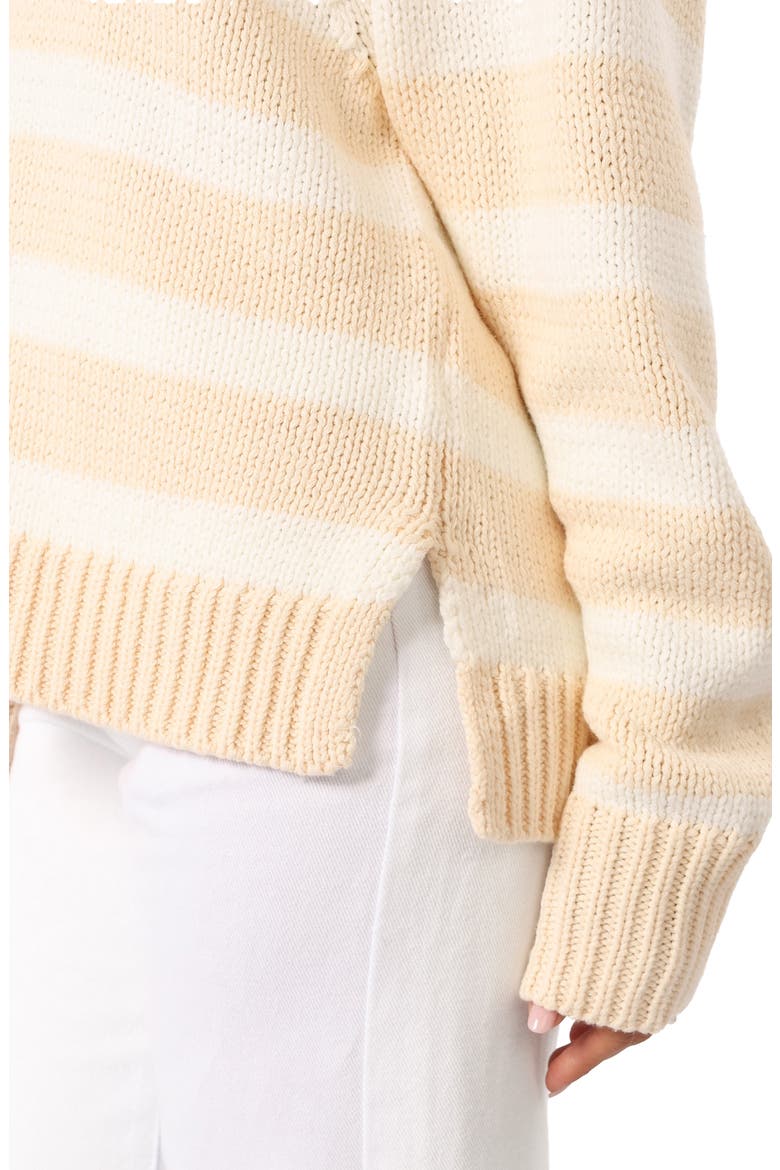 Shea Stripe Johnny Collar Sweater, Alternate, color, CREAM