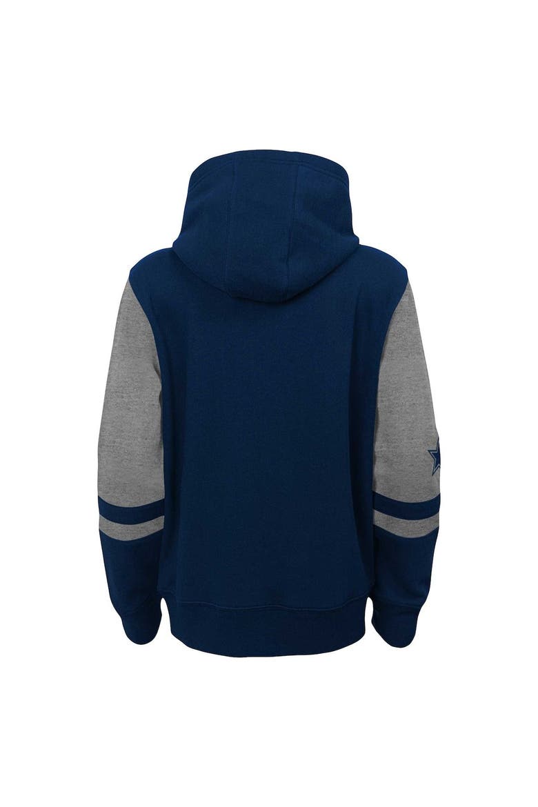 Youth Navy Dallas Cowboys Colorblock Full-Zip Hoodie, Alternate, color, Navy