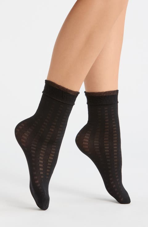 Ruffle Top Sheer Anklet Socks