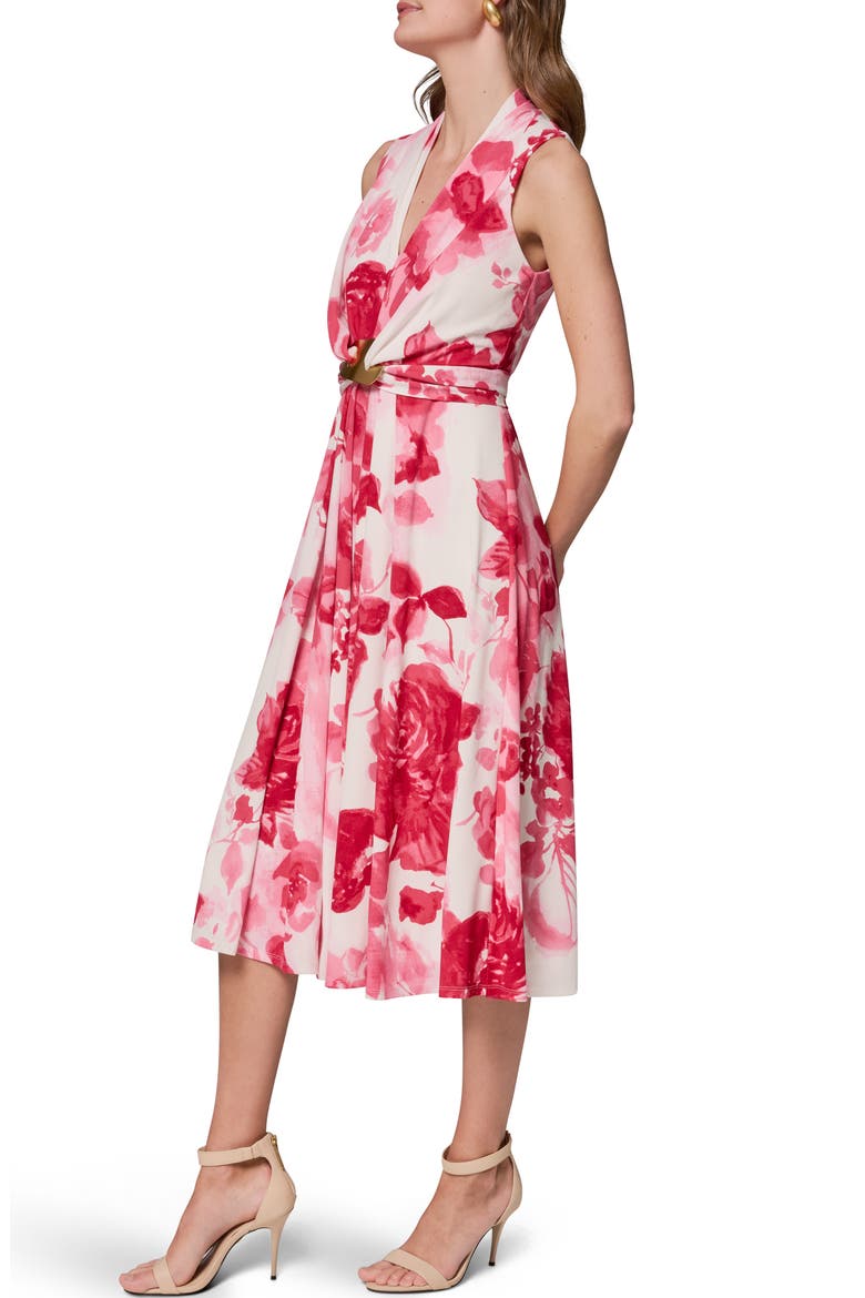 Floral Print Sleeveless Midi Dress, Alternate, color, AZALEA MULI