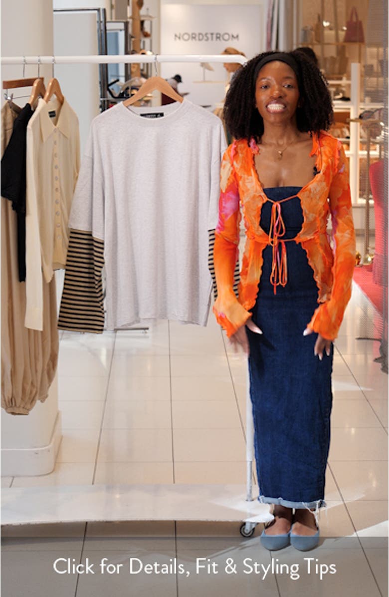 Bottega Layered Long Sleeve Cotton Tunic Top, sales video thumbnail